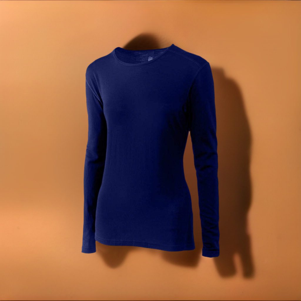 Merino Wool Women's Long Sleeve Top | Crew Neck Shirt