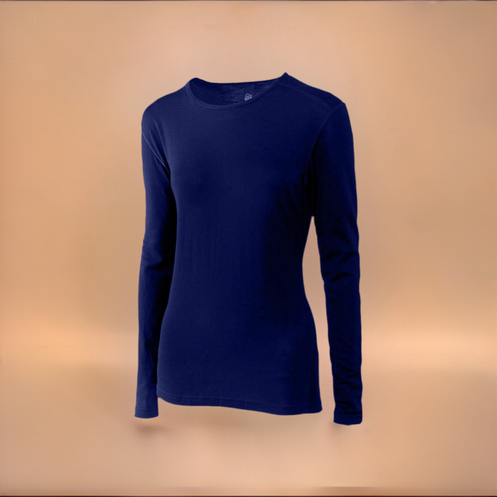 Merino Wool Women's Long Sleeve Top | Crew Neck Shirt