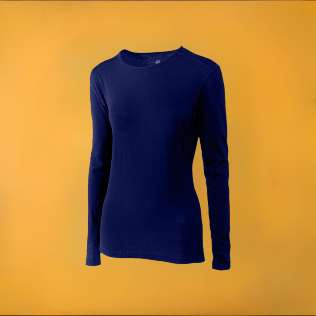 Merino Wool Women's Long Sleeve Top | Crew Neck Shirt