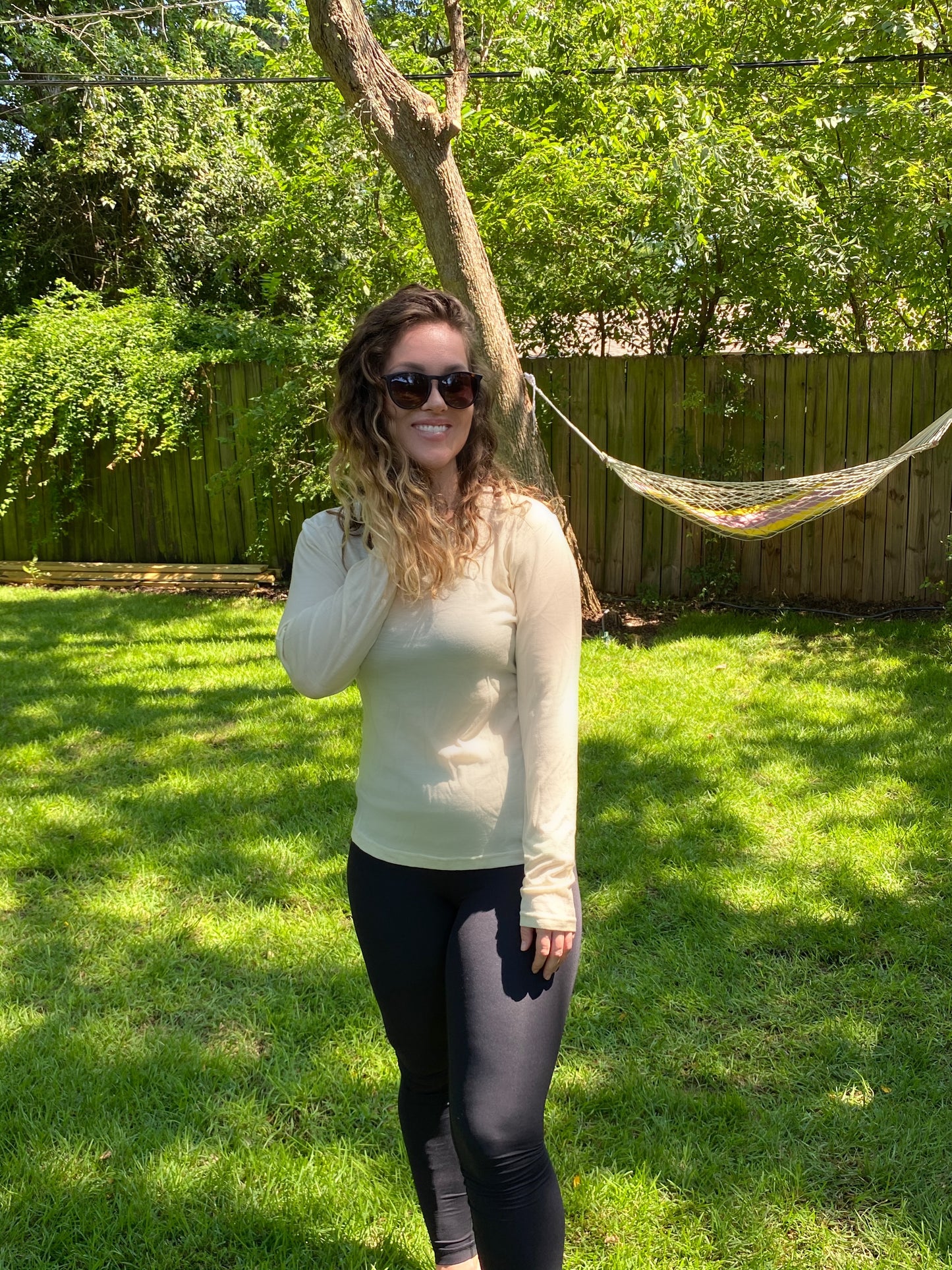 Merino Wool Women's Long Sleeve Top | Crew Neck Shirt | Rust Ochre