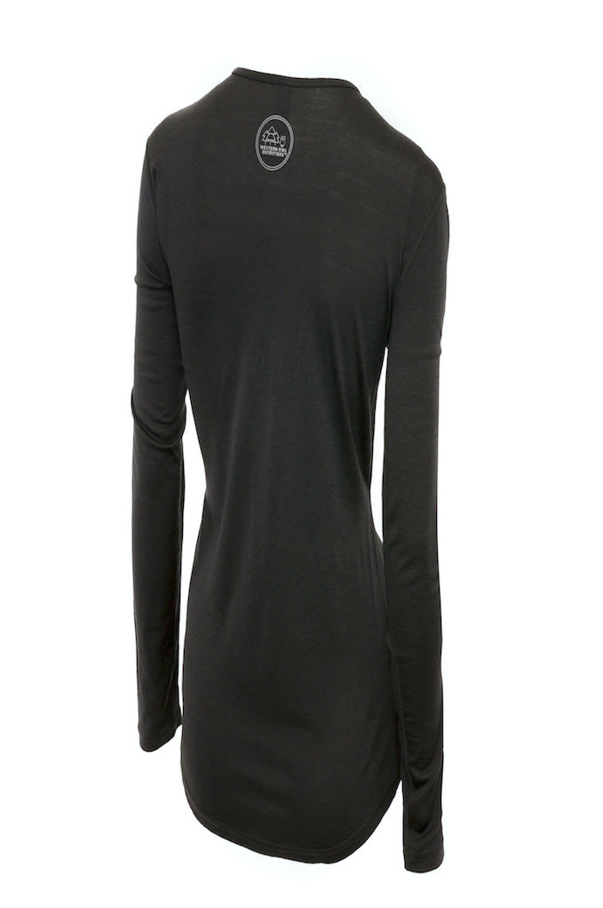 Merino Wool Women's Long Sleeve Top | Crew Neck Shirt | Grey