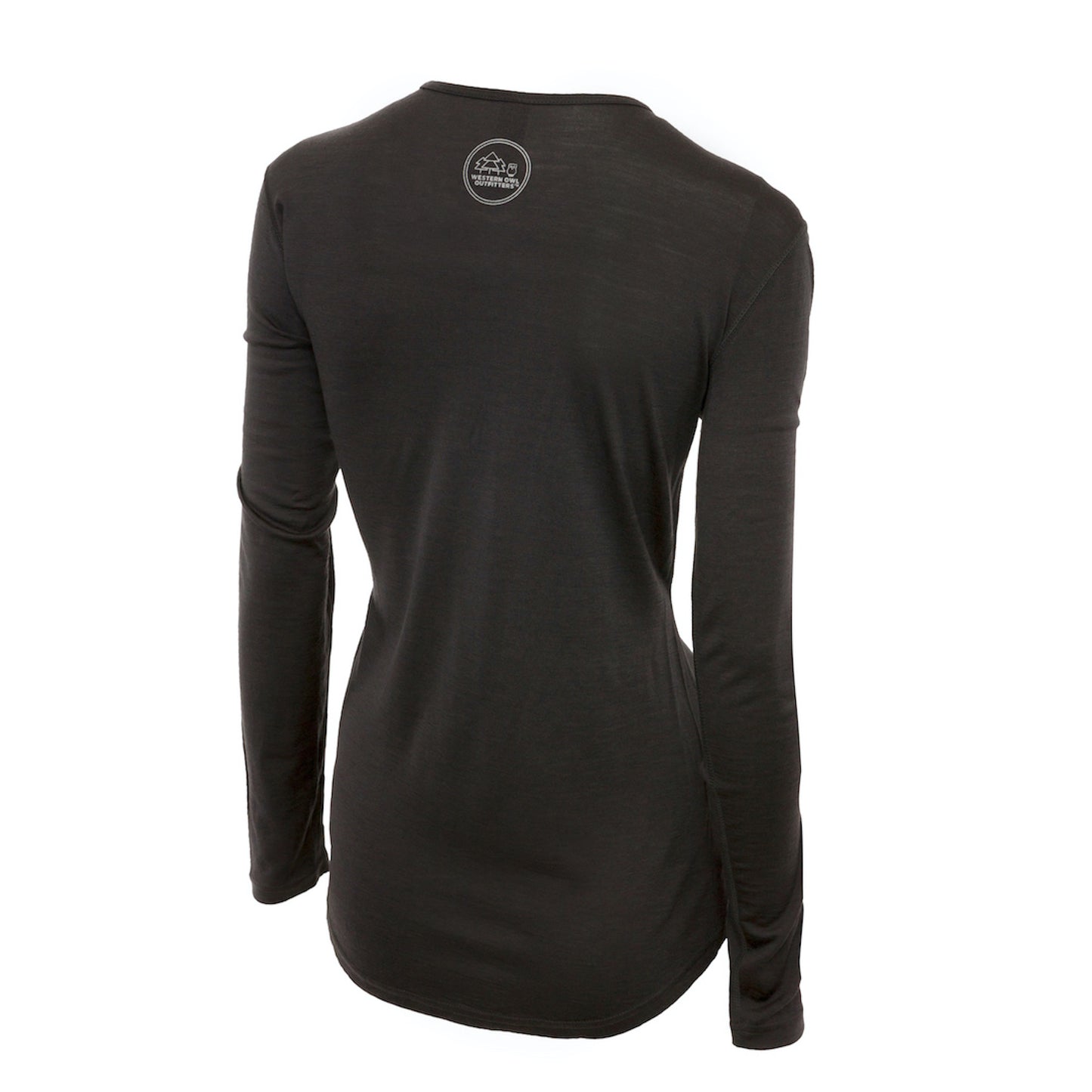 Merino Wool Women's Long Sleeve Top | Crew Neck Shirt | Grey