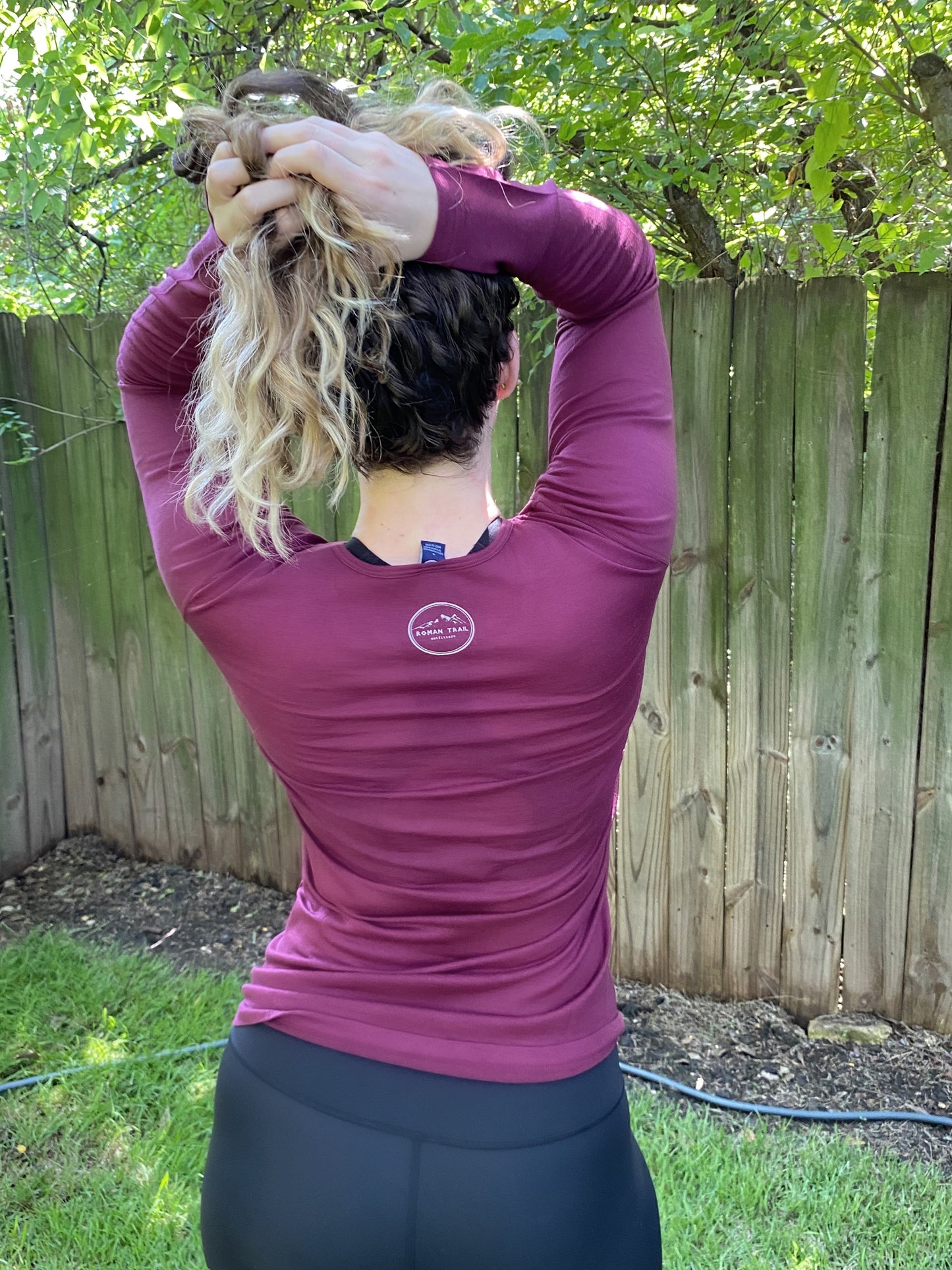 Merino Wool Women's Long Sleeve Top | Crew Neck Shirt | Deep Plum