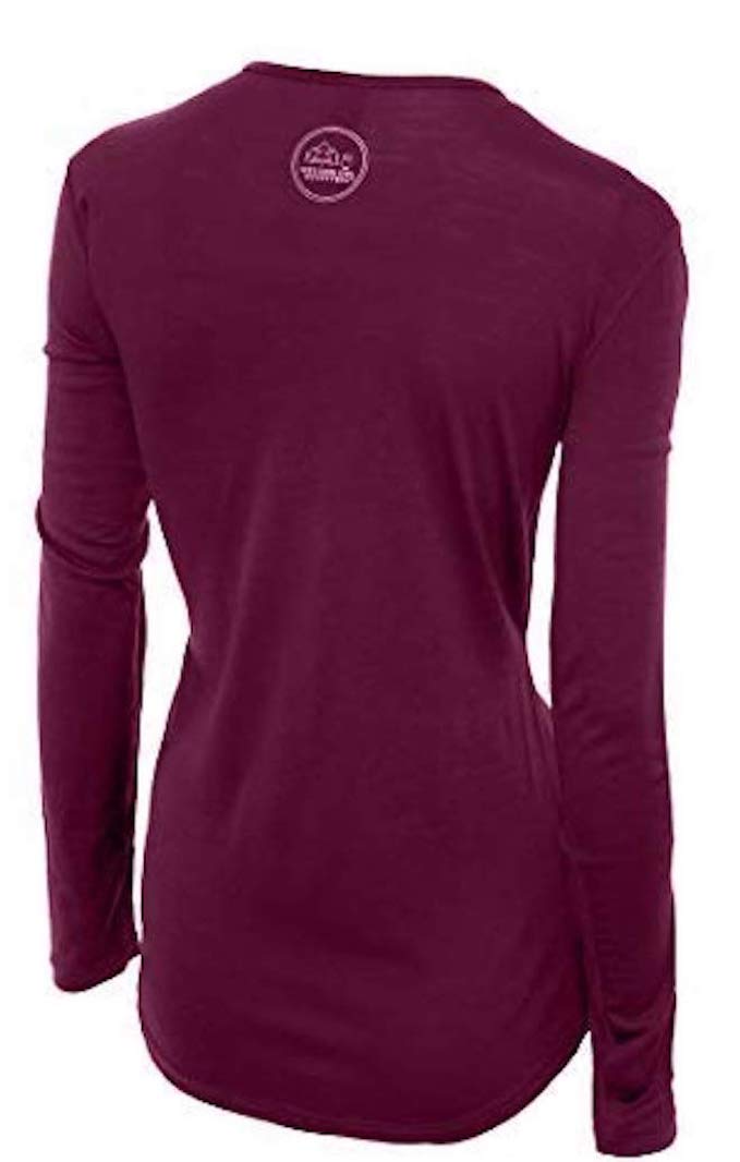 Merino Wool Women's Long Sleeve Top | Crew Neck Shirt | Deep Plum