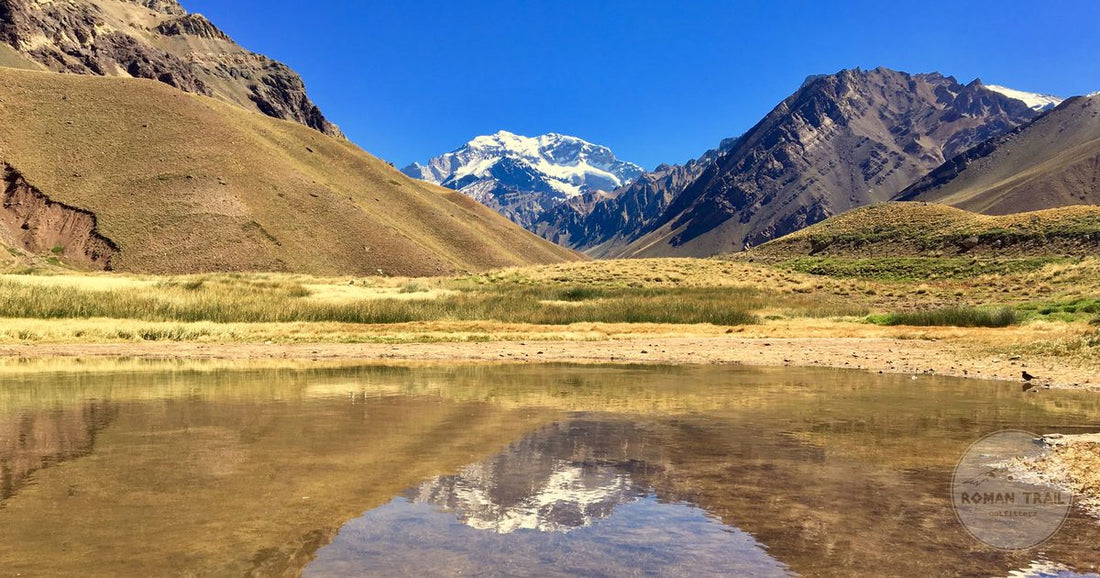 Aconcagua reflected in a still lake, Mendoza Province, Argentina