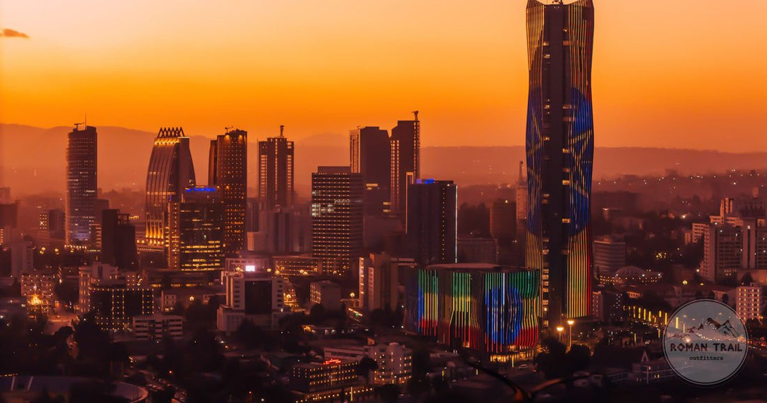 Addis Ababa skyline at sunset, Ethiopia