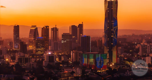 Addis Ababa skyline at sunset, Ethiopia