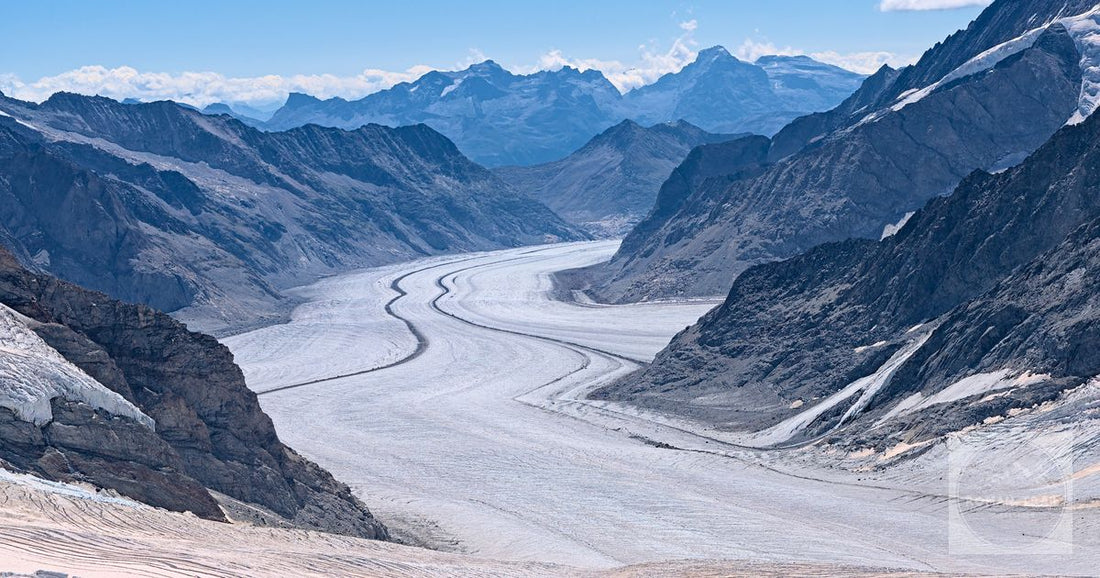 The Aletsch Glacier in the Swiss Alps, a UNESCO World Heritage Site