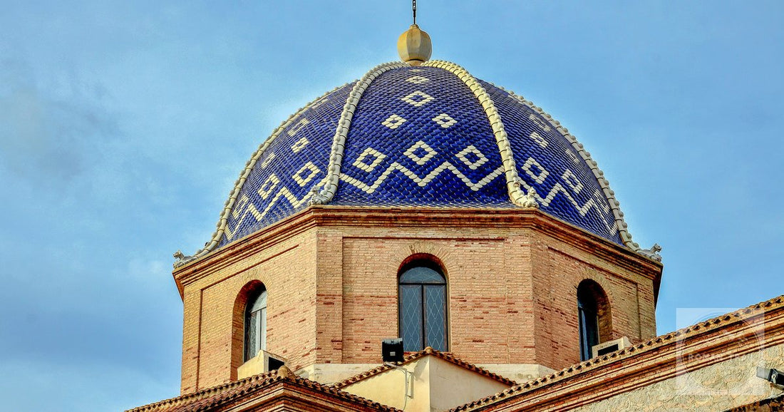 The tiled dome of the church at Altea, Spain