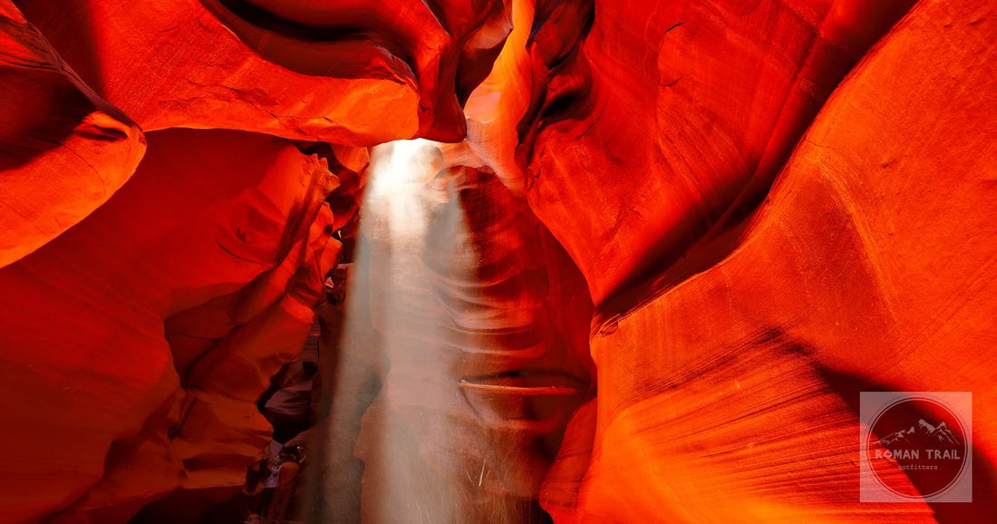 Sunlight beams on the red walls of Antelope Canyon, Arizona
