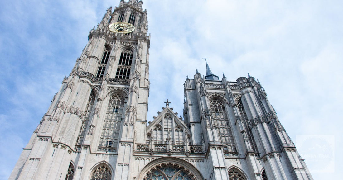 The Cathedral of Our Lady rising over Antwerp, Belgium