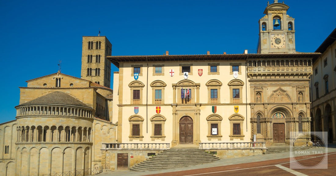 The medieval Piazza Grande at Arezzo, Tuscany