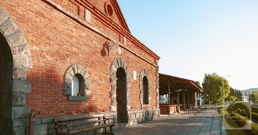 Charming historical brick architecture in Atlixco, Puebla, Mexico, bathed in warm daylight.