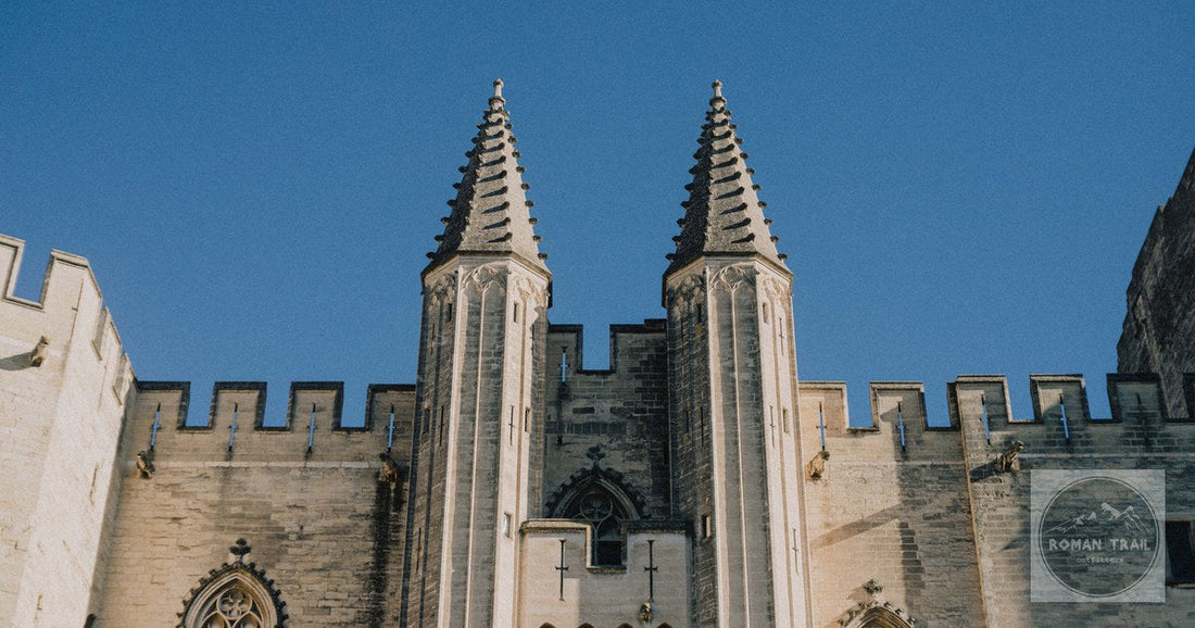 The towers of the Papal Palace at Avignon, France