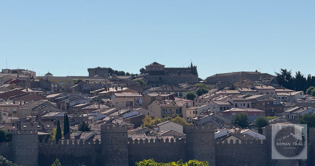 The medieval walls of Ávila under a clear sky, Spain