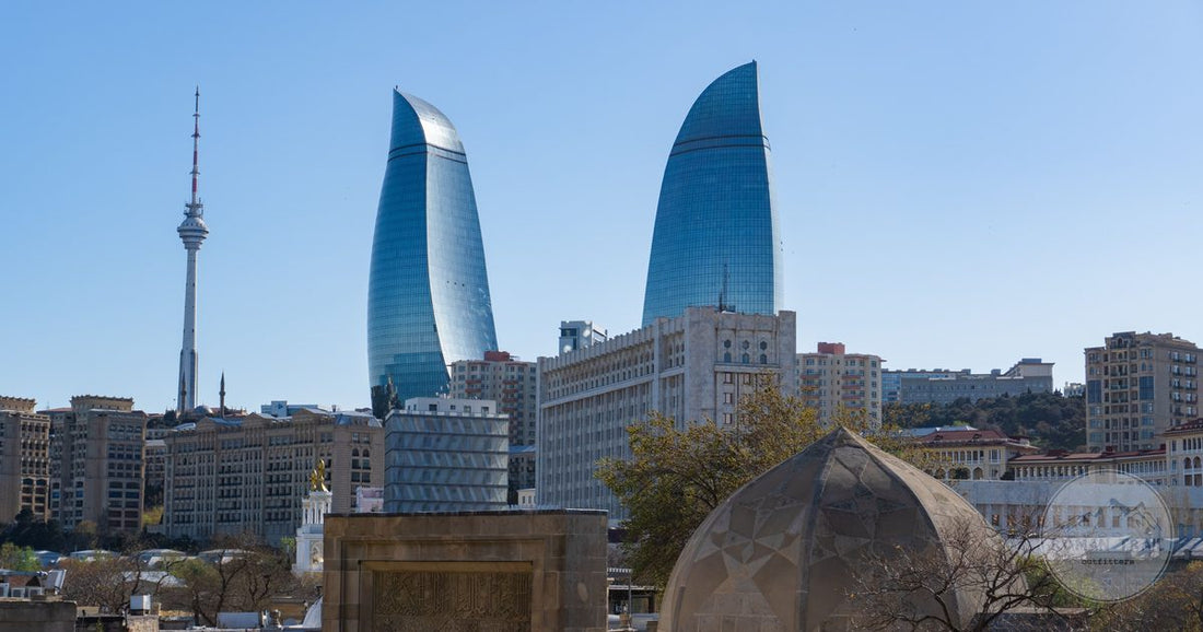 The Flame Towers above the Baku skyline, Baku packing list for women by Roman Trail Outfitters
