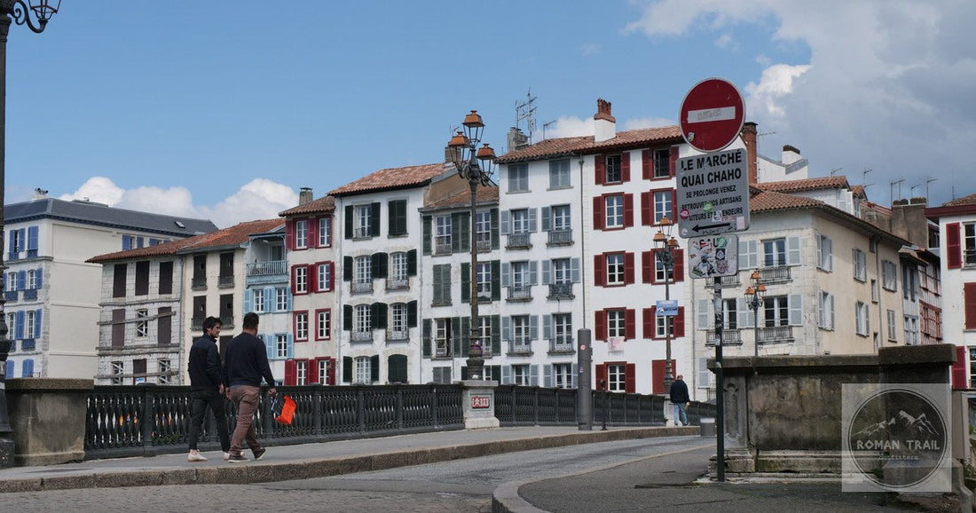 A street of Basque houses in Bayonne, France