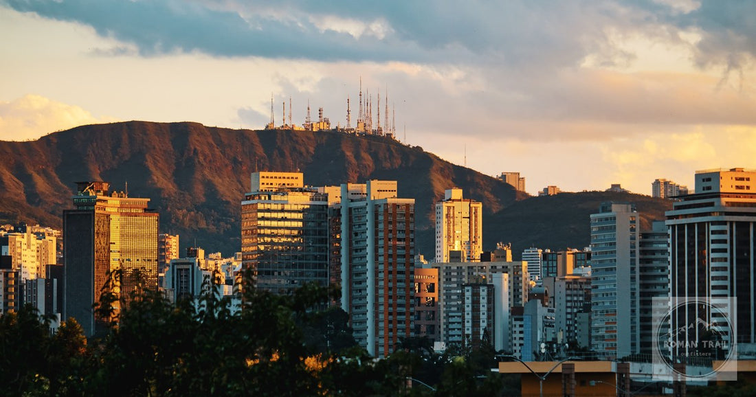 Belo Horizonte framed by the Serra do Curral at sunset, Brazil