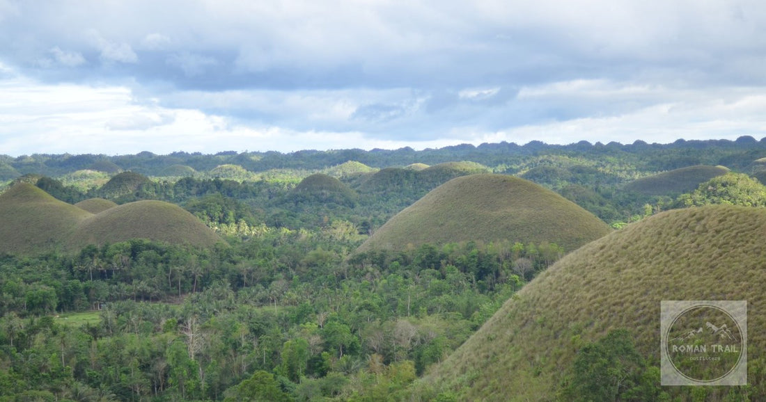 The Chocolate Hills under dramatic skies in Bohol, Philippines