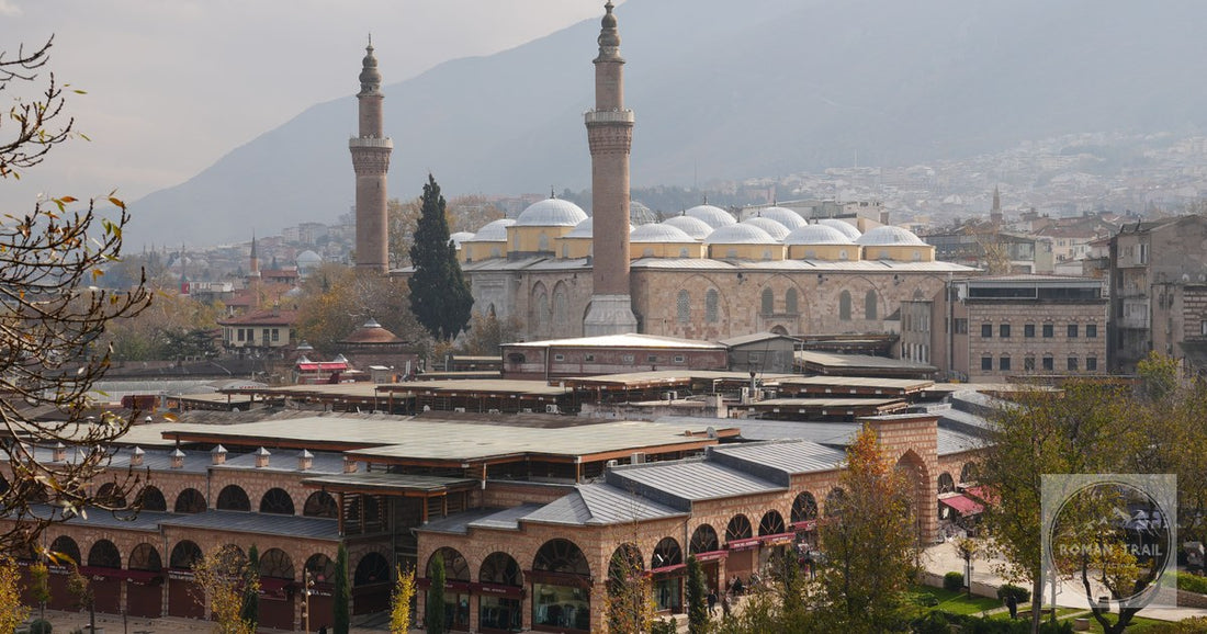 The Ulu Cami mosque and market quarter at Bursa, Turkiye