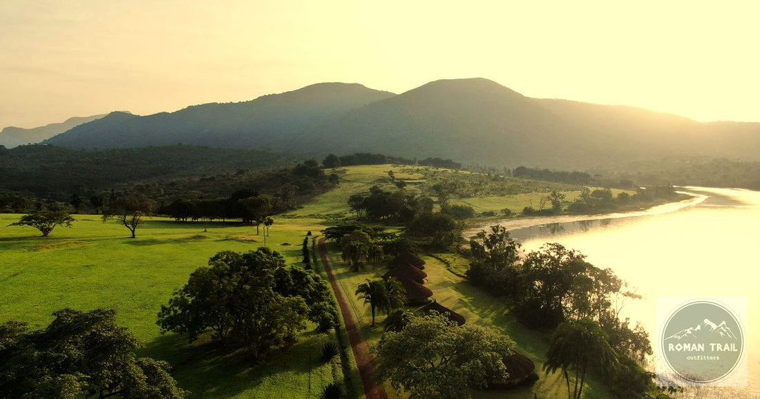 Cameroon western highlands landscape at golden hour