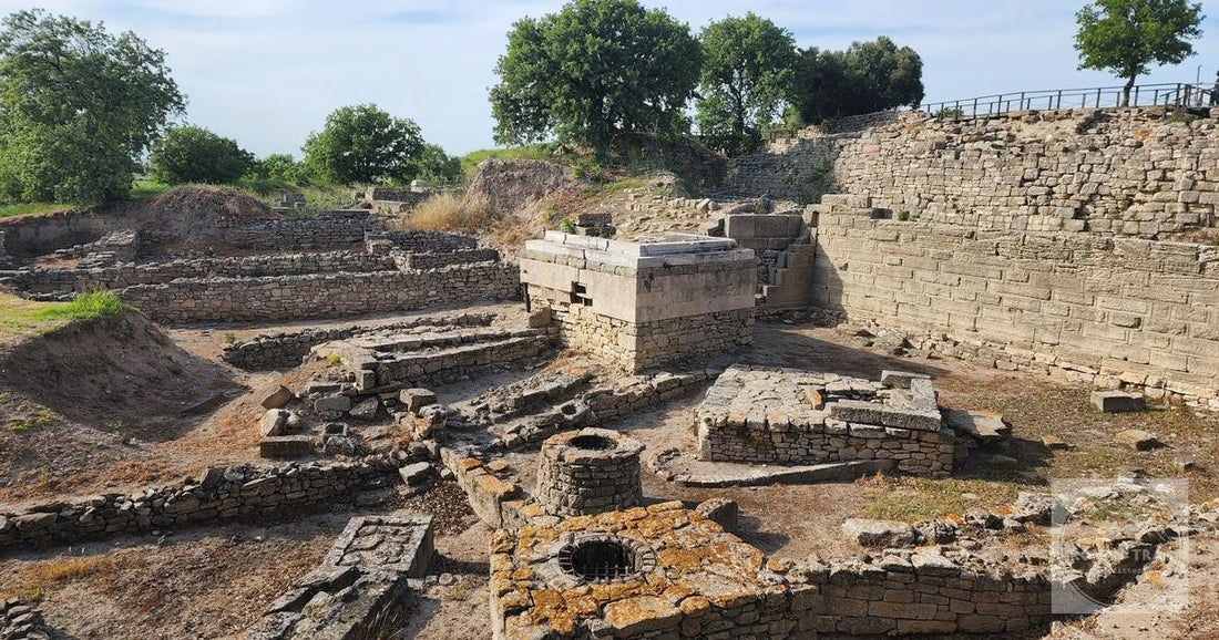 The ancient stone ruins of Troy in Canakkale province, Turkiye
