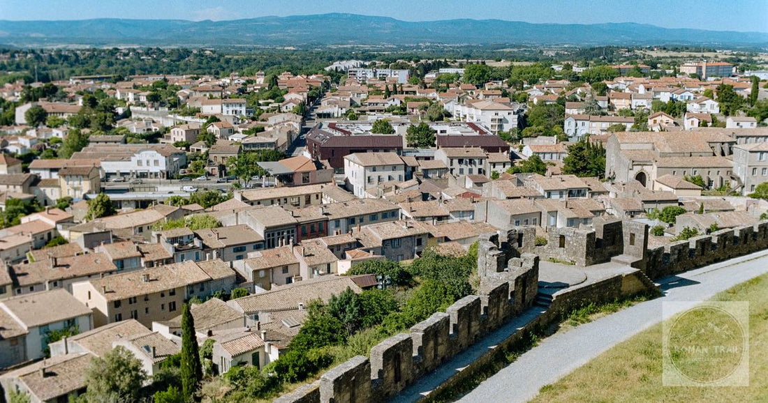 The walls and rooftops of the fortified city of Carcassonne, France