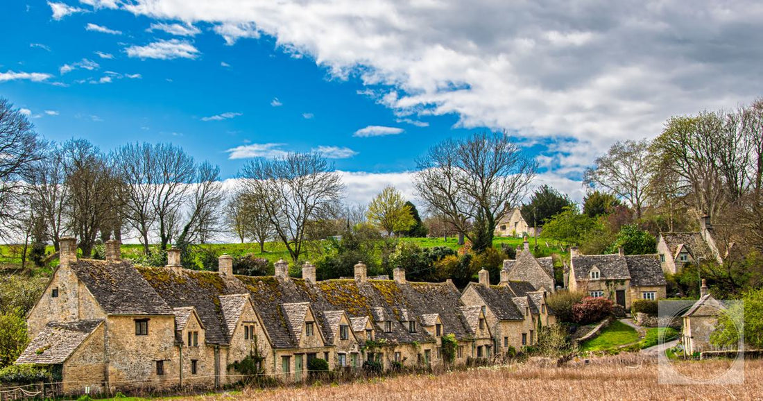 A Cotswold village of historic stone houses in spring, England