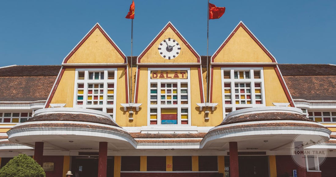 The facade of the historic Da Lat railway station, Vietnam