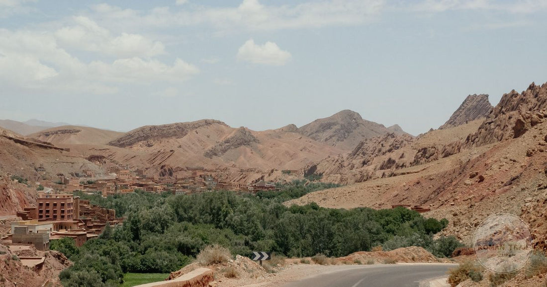 The mountains and valley floor at Boumalne Dades, Morocco
