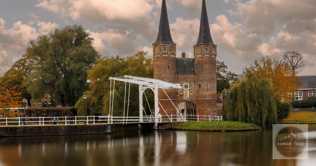 The Oostpoort gate and the East Gate Bridge at Delft, Netherlands