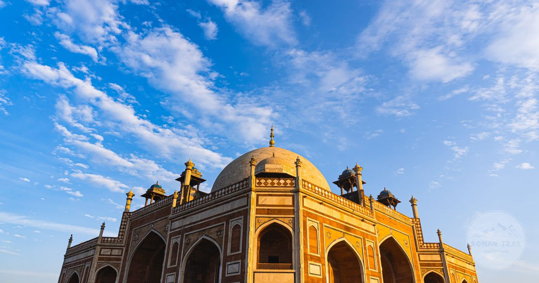 Humayun's Tomb in Delhi under a bright sky, Delhi packing list for women by Roman Trail Outfitters