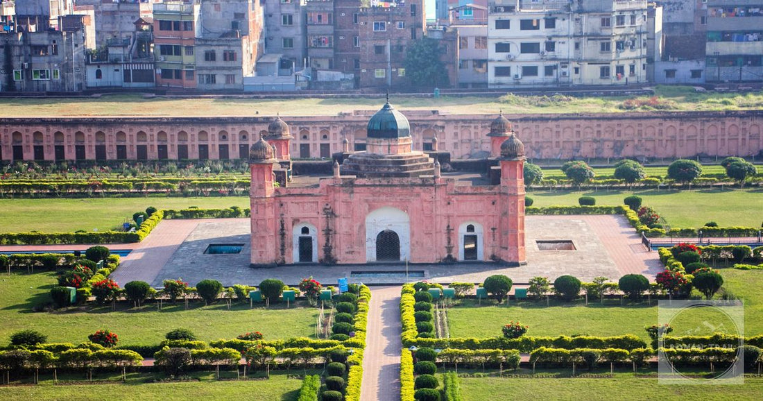 Lalbagh Fort and its gardens in Dhaka, Bangladesh, from the air
