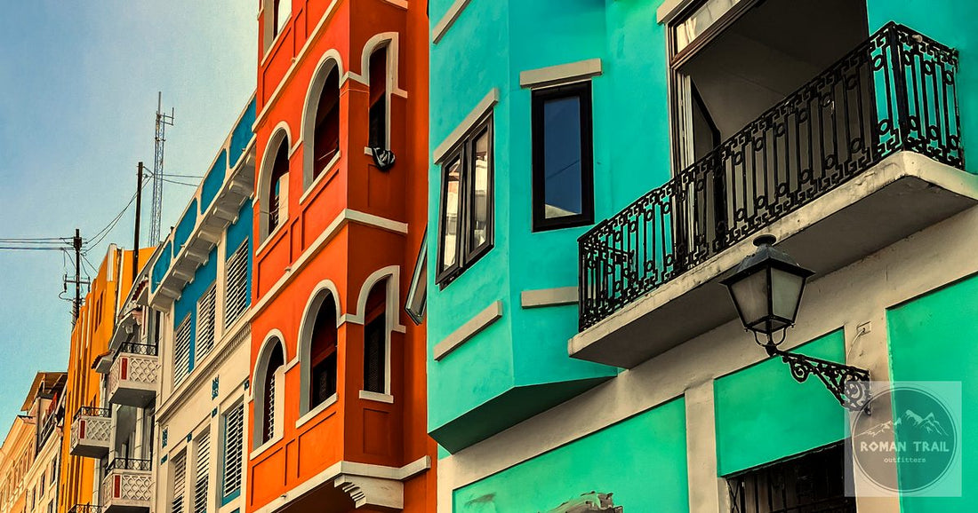 Colorful colonial buildings in Old San Juan, Puerto Rico
