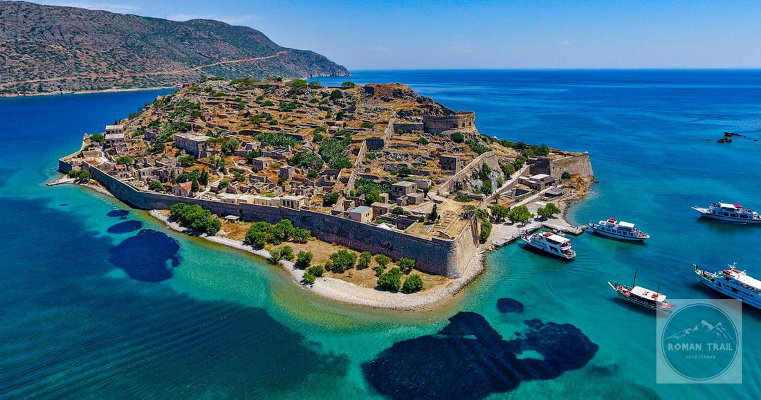 The island fortress of Spinalonga off Elounda in Lasithi, Crete