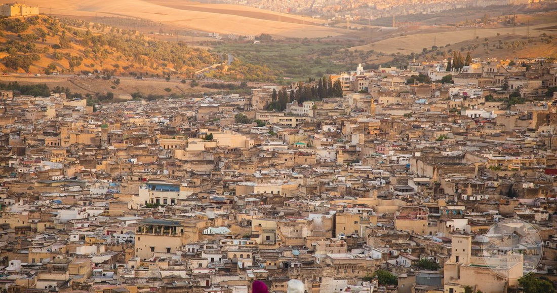 Rooftops of the Fes medina at golden hour, Fes packing list for women by Roman Trail Outfitters