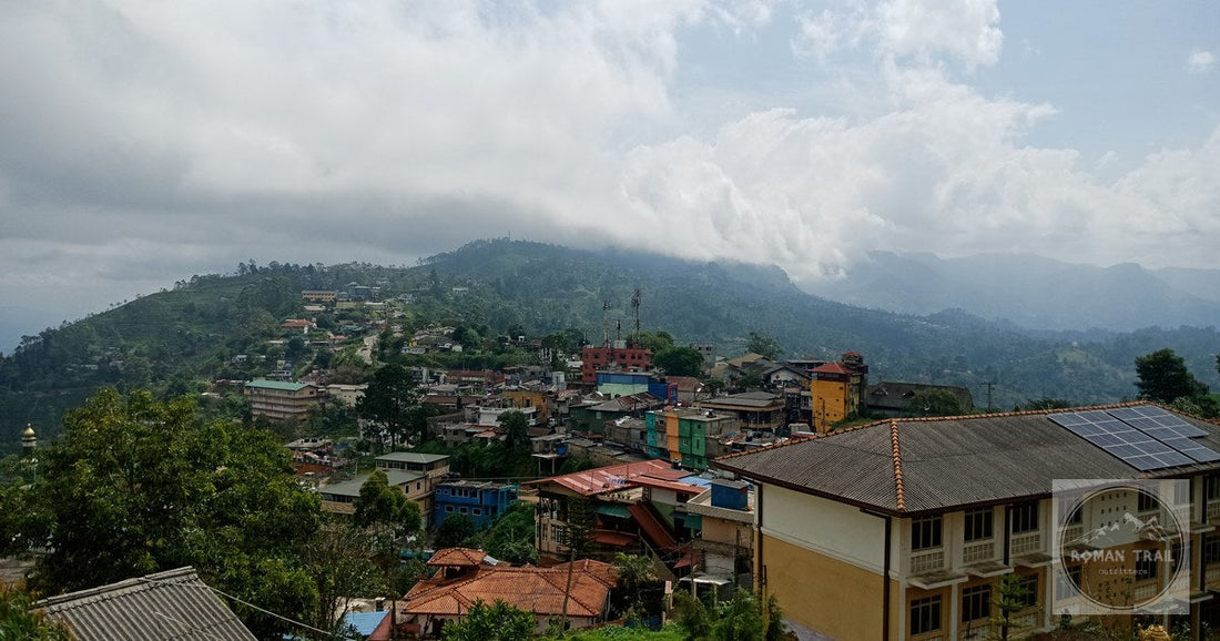 Coloured rooftops and green hills at Haputale in the Sri Lankan hill country