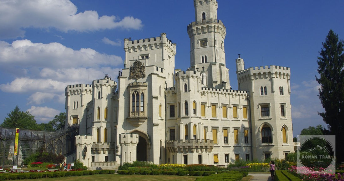 Hluboka Castle and its gardens in South Bohemia, Czechia