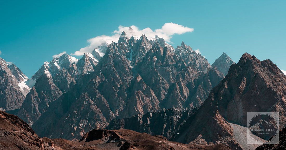 The Passu Cones rising above the Hunza valley in Gilgit-Baltistan, Pakistan