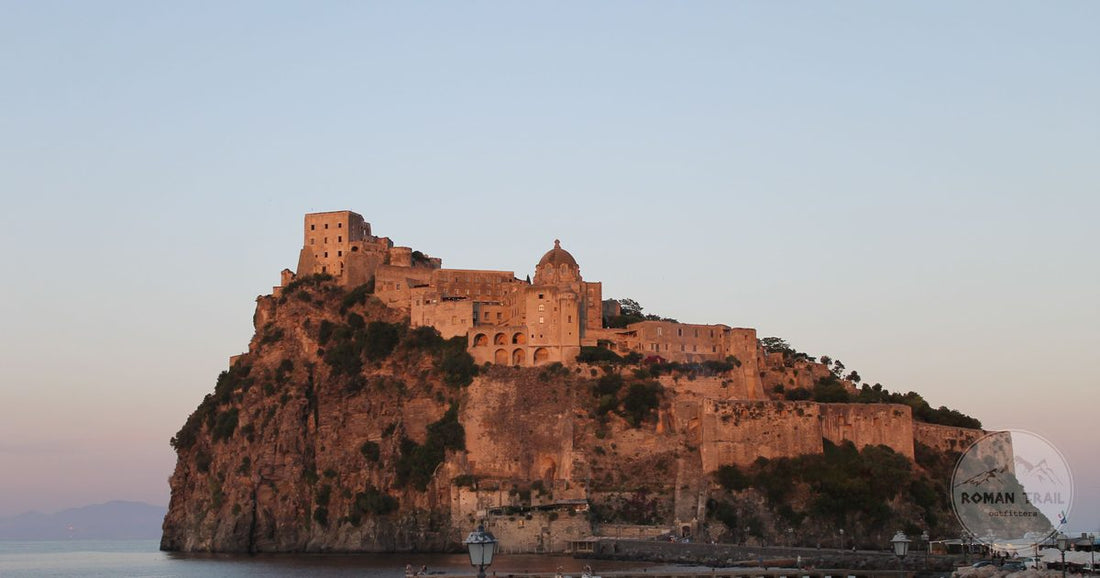 The Aragonese Castle at sunset on Ischia, Italy