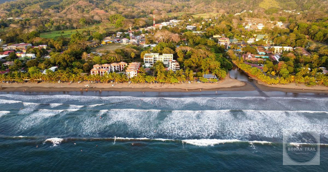 The beach and townscape of Jaco seen from the air, Costa Rica