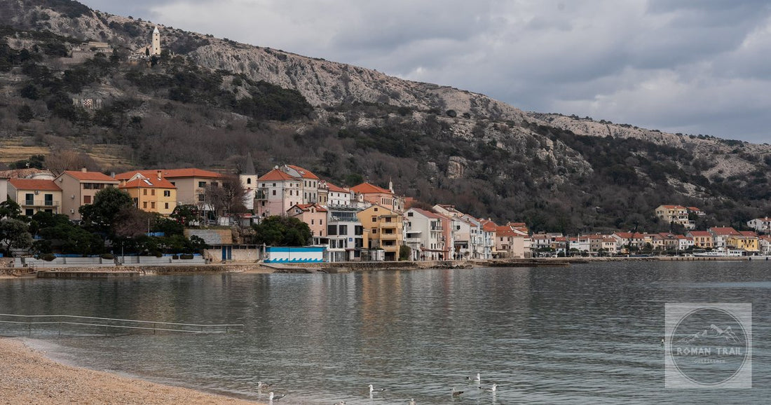 The seafront and coastal buildings of Krk town, Croatia