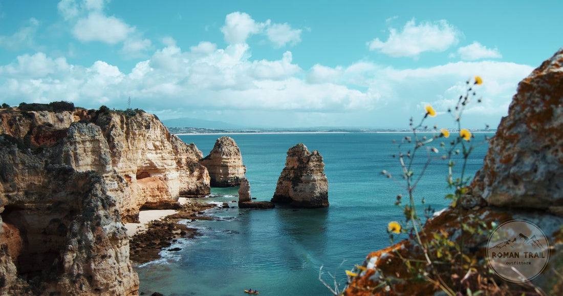 Cliffs and turquoise water at Ponta da Piedade, Lagos, Portugal