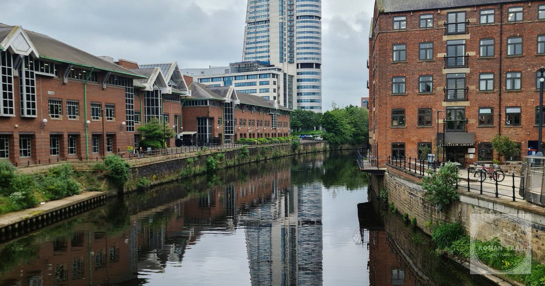 The Leeds skyline of historic and modern buildings, England