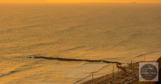 Golden hour view of the Lima Peru coastline along the Costa Verde, featured image for a Lima packing list for women