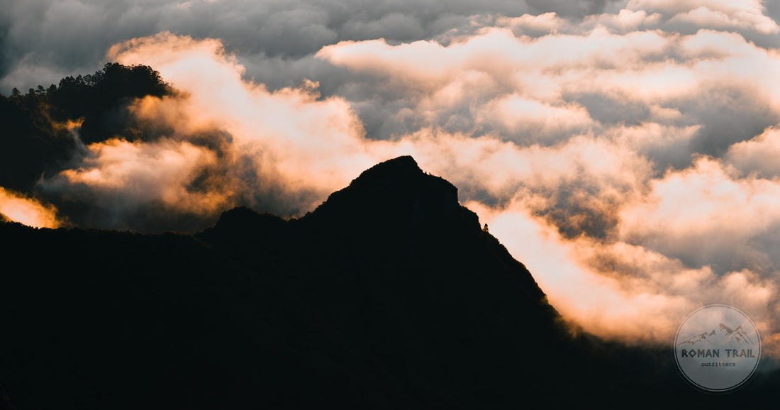 Sunrise over the mountain peaks of Madeira, Portugal