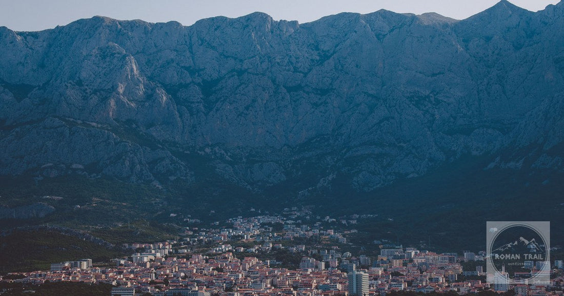 Makarska below the Biokovo range on the Dalmatian coast, Croatia
