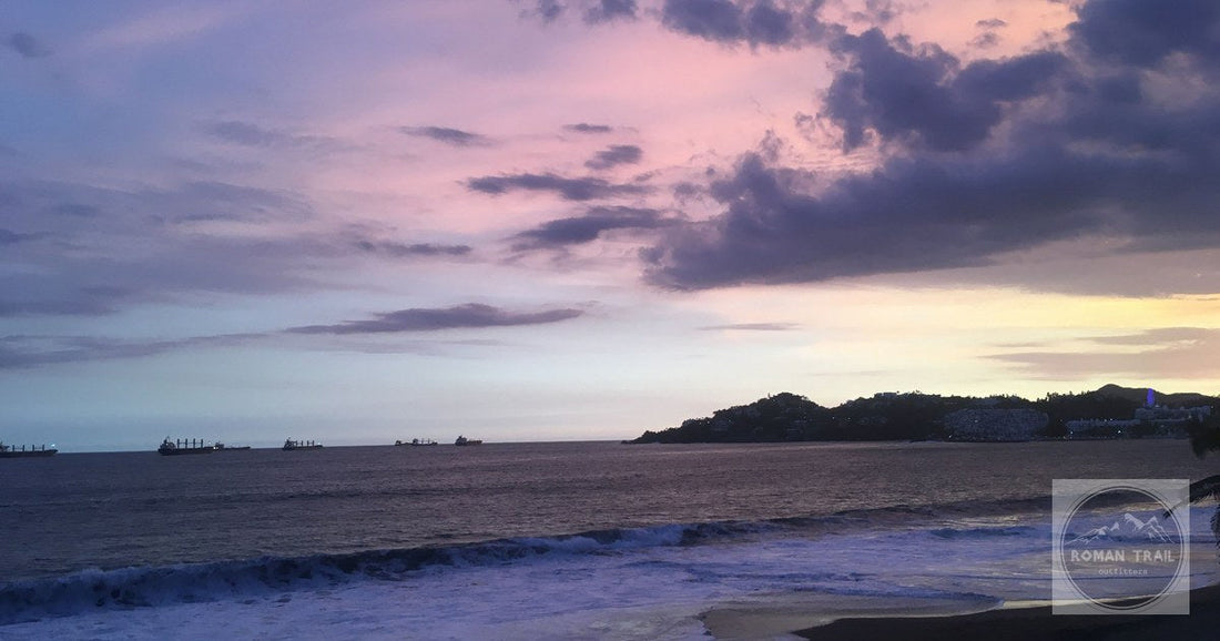 Sunset over the beach at Manzanillo, Colima, Mexico