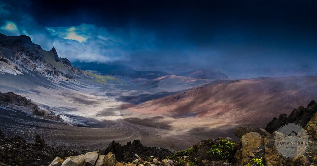 The Haleakala crater at dusk on Maui, Hawaii