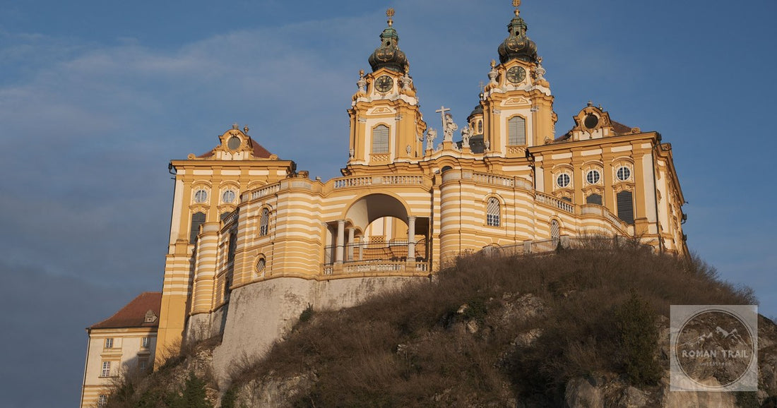 Melk Abbey on its cliff above the Danube, Lower Austria